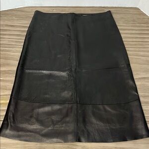 90’s MICHOU BLACK LEATHER MIDI SKIRT 12